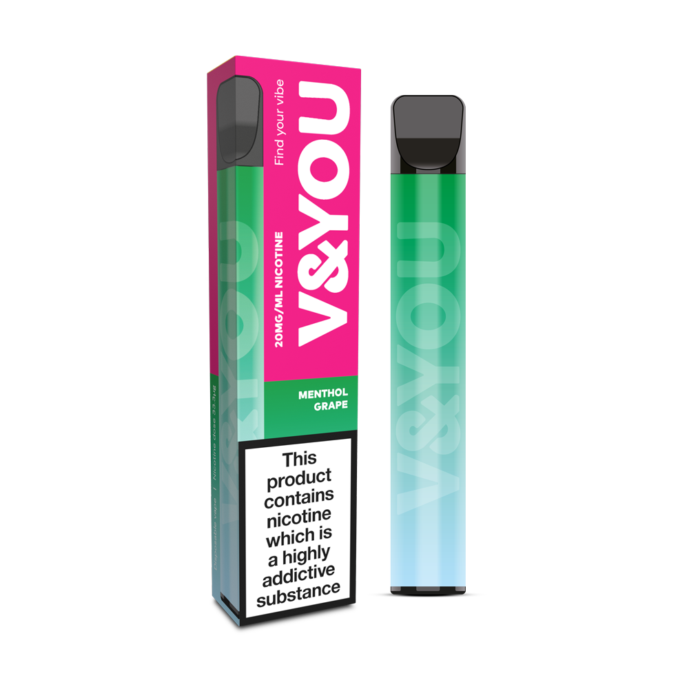 V&YOU Disposable Vape Pen - Menthol Grape V&YOU